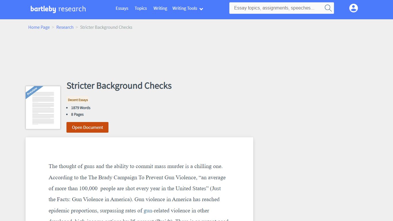 Stricter Background Checks - 1879 Words | Bartleby