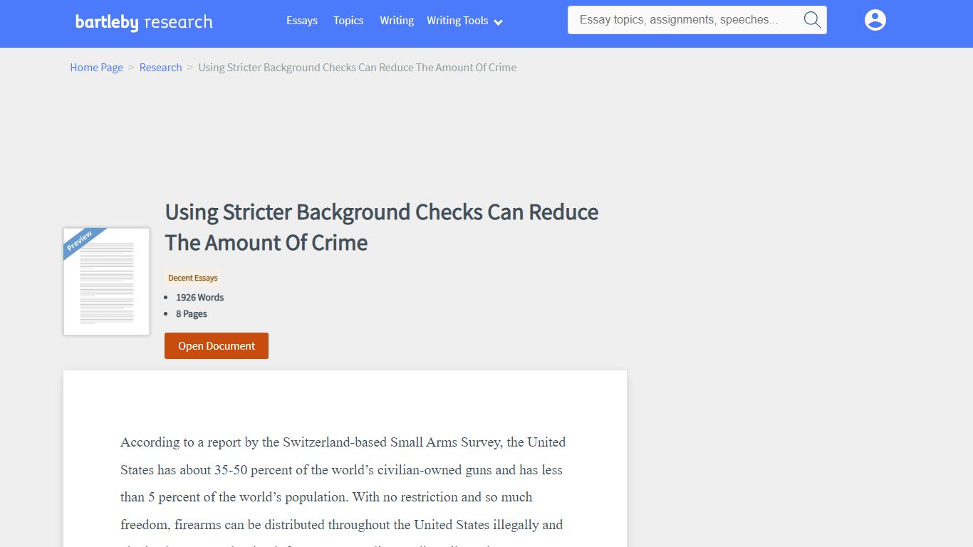 Using Stricter Background Checks Can Reduce The Amount Of Crime