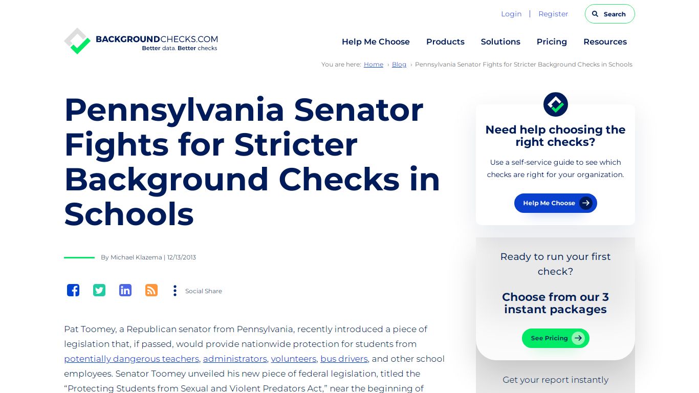 Pennsylvania Senator Fights for Stricter Background Checks in Schools